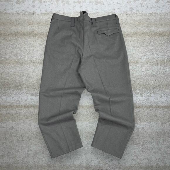 True Vintage East German Military Heavy Wool Dress Pants Green Baggy M52-1 60s - Picture 1 of 5